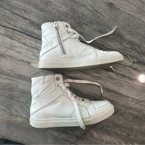 Zadig & Voltaire White High-Top Sneakers with Zipper VZ1747